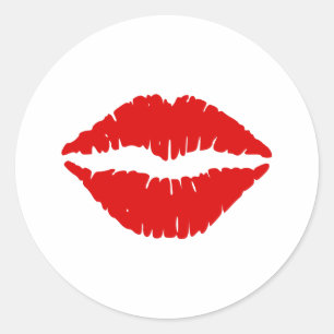 Sticker Rond Rouge à lèvres rouge