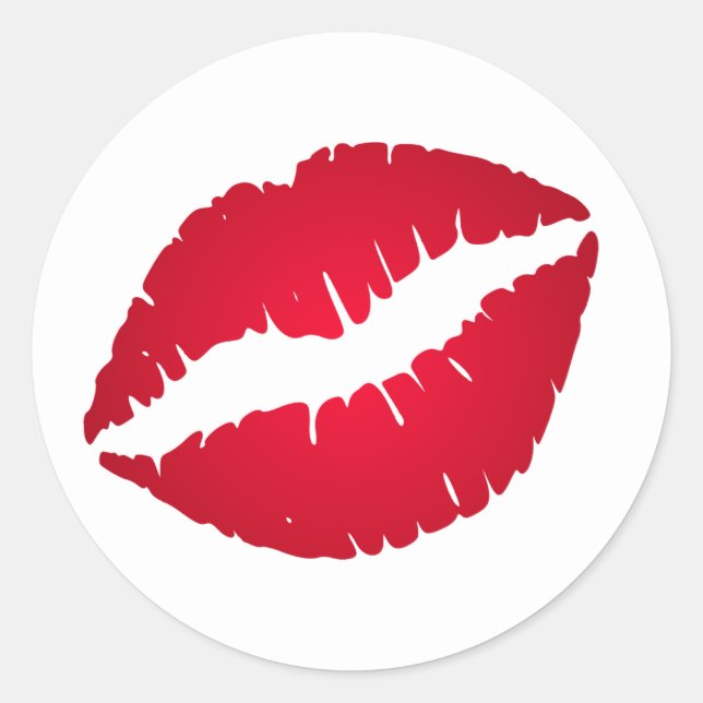 Sticker Rond Rouge à lèvres rouge riche (Devant)
