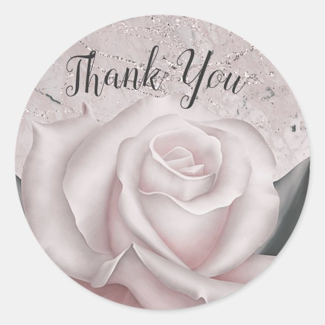 Sticker Rond Rouge aux Joues Rose Blanche Glam Moderne Mariage  (Devant)