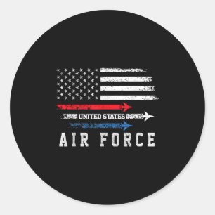 Sticker Rond Rouge Blanc Bleu Air Force Vol Fier Américain Dans