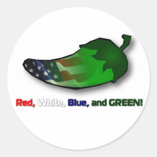 Sticker Rond Rouge, blanc, bleu et vert