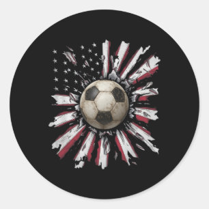 Sticker Rond Rouge-blanc-bleu Football Explosion Grunge Street