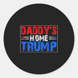 Sticker Rond Rouge Blanc Bleu Trump Daddys Accueil Trump Patrio