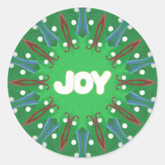 Sticker Rond Rouge Blanc Bleu Vert Joie Kaleidoscope Patriotiqu