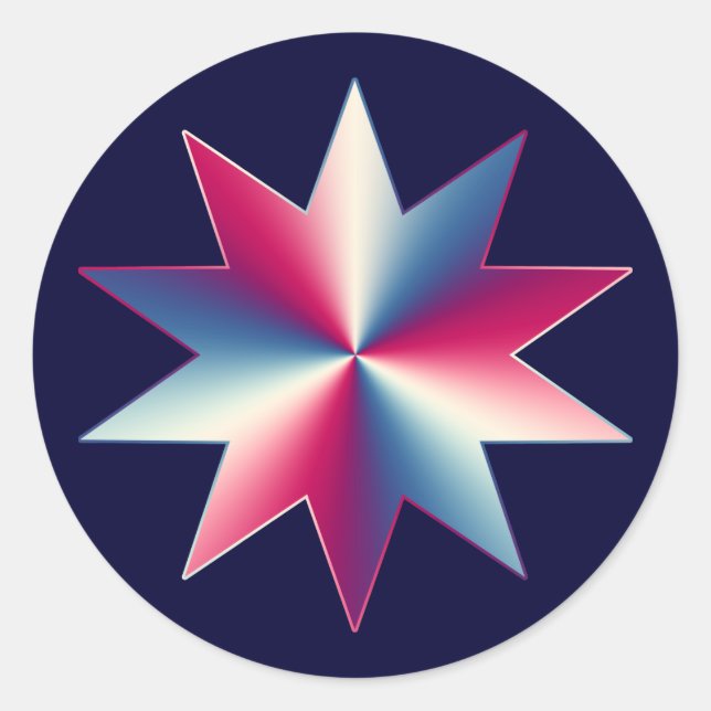 Sticker Rond Rouge, blanc et bleu (Devant)