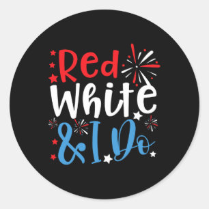 Sticker Rond Rouge Blanc Et Moi 4 juillet Chelorette Patrioti