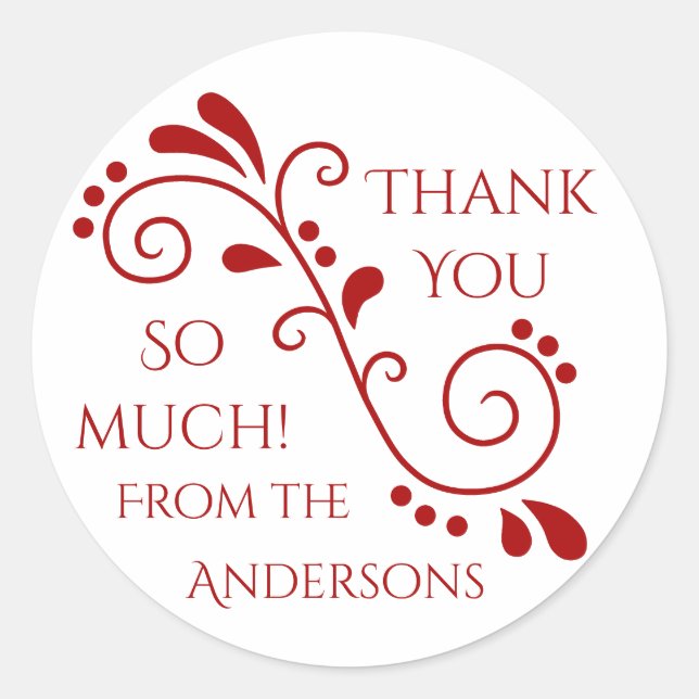 Sticker Rond Rouge blanc merci (Devant)