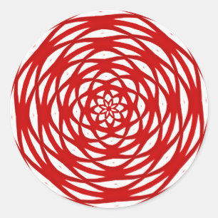 Sticker Rond Rouge blanc Noël moderne Circle Design Motif