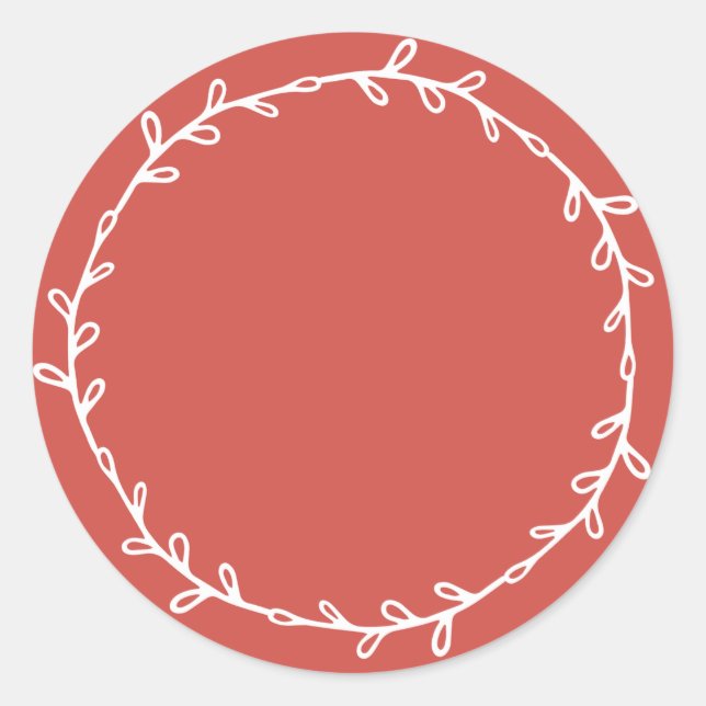 Sticker Rond Rouge Chaud Écriture Rustique Fait Maison (Devant)