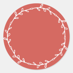Sticker Rond Rouge Chaud Écriture Rustique Fait Maison