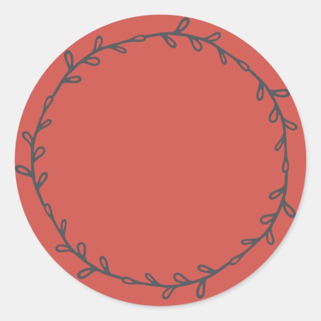 Sticker Rond Rouge Chaud Fait Maison Rustique Écrivez (Devant)