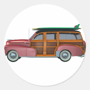 Sticker Rond Rouge classique Woody