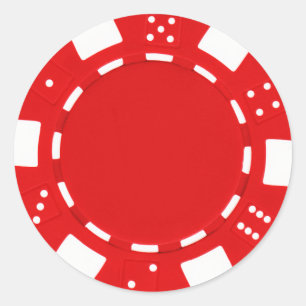 Sticker Rond rouge d'autocollant de pokerchip