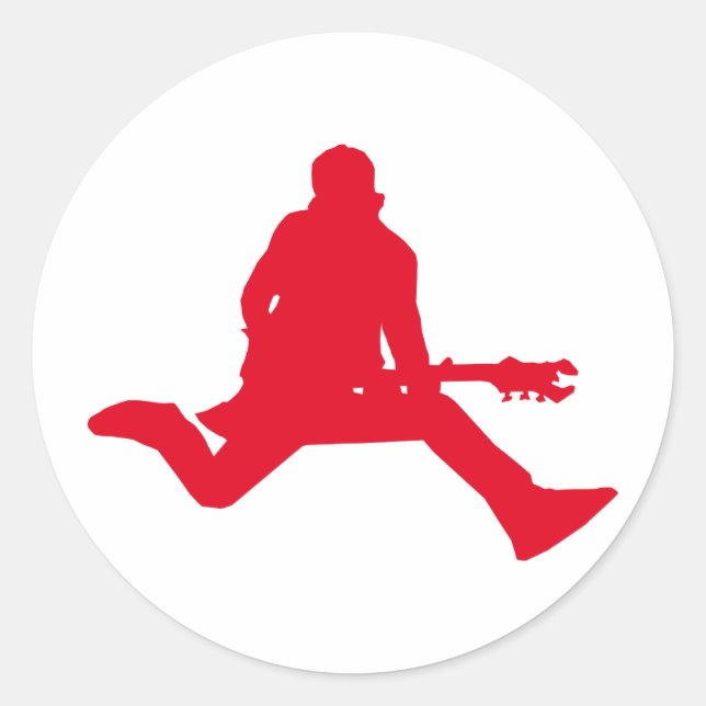 Sticker Rond Rouge de Star du Rock (Devant)