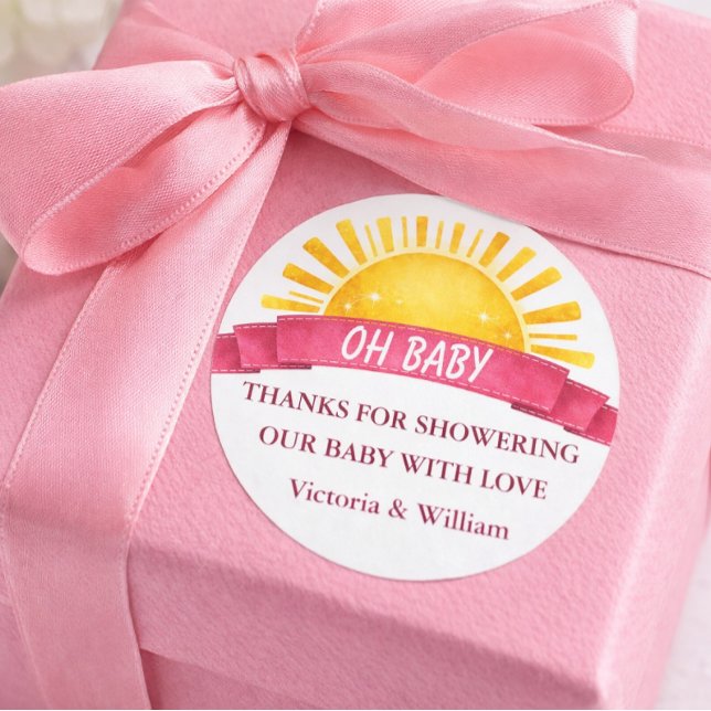 Sticker Rond Rouge émouvant Douce Oh Bébé Merci (Créateur téléchargé)