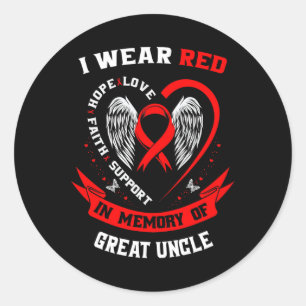 Sticker Rond Rouge En Mémoire Du Grand Oncle Maladie Cardiaque
