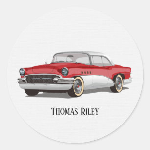 Sticker Rond Rouge et blanc Buick sur blanc