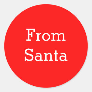 Sticker Rond Rouge et blanc de Père Noël