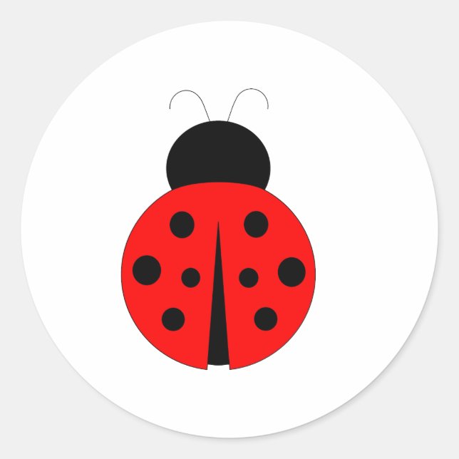 Sticker Rond Rouge et noir Ladybug (Devant)