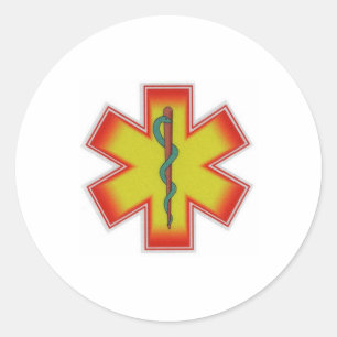 Sticker Rond rouge et orange et vert