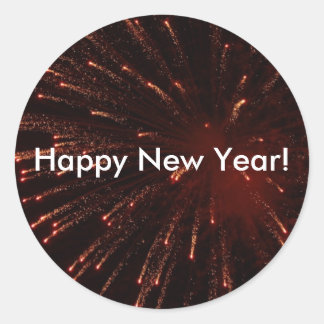 Sticker Rond Rouge feu d'artifice collant cadeau de vacances