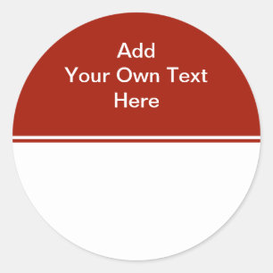 Sticker Rond Rouge foncé avec zone blanche et texte.