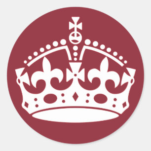 Sticker Rond Rouge Garder le calme et porter sur les autocollan