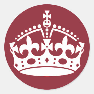 Sticker Rond Rouge Garder le calme et porter sur les autocollan