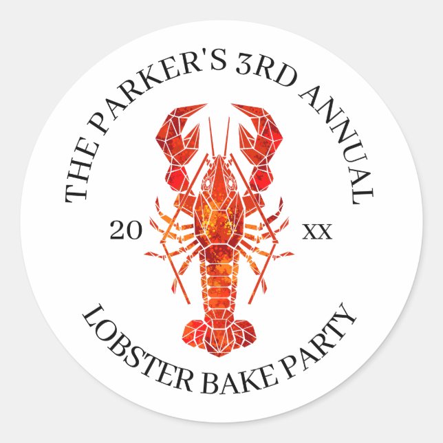 Sticker Rond Rouge | Gâteau de homard (Devant)
