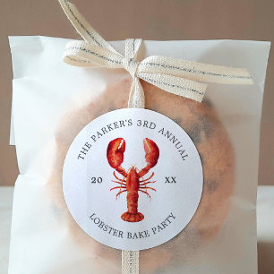 Sticker Rond Rouge   Gâteau de homard