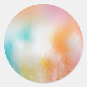 Sticker Rond Rouge Jaune Bleu Bleu Modèle Coloré Abstrait