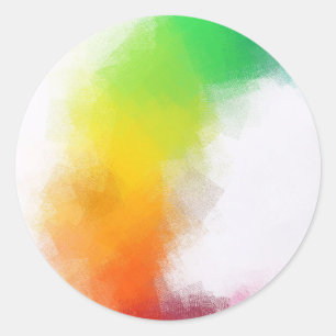 Sticker Rond Rouge Jaune Bleu Vert Rose Blanc Abstrait