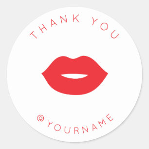 Sticker Rond Rouge Minimaliste Gras Merci Poshmark Blanc