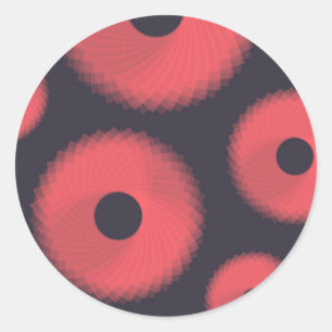 Sticker Rond Rouge, moderne, urbain, amusant graphique géométri