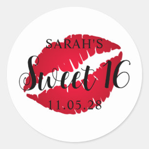 Sticker Rond Rouge Ombre Lipstick Sweet 16
