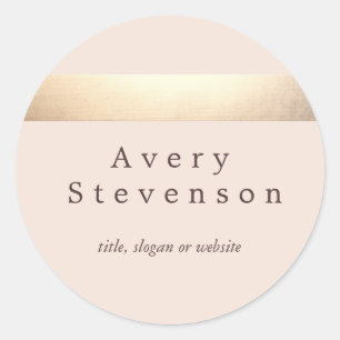 Sticker Rond Rouge or rayé moderne clair rose chic