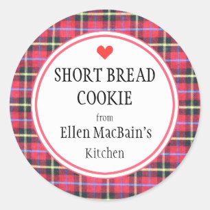 Sticker Rond Rouge Plaid Articles faits à la main Produits pers