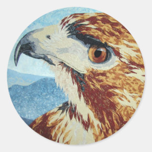 Sticker Rond Rouge-queue Hawk textile