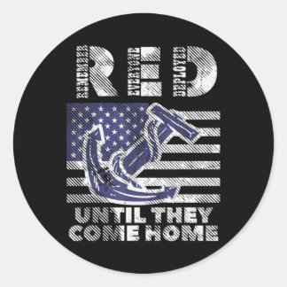 Sticker Rond ROUGE Rappelez-Vous Tous Déployés Jusqu'À Venir Ch