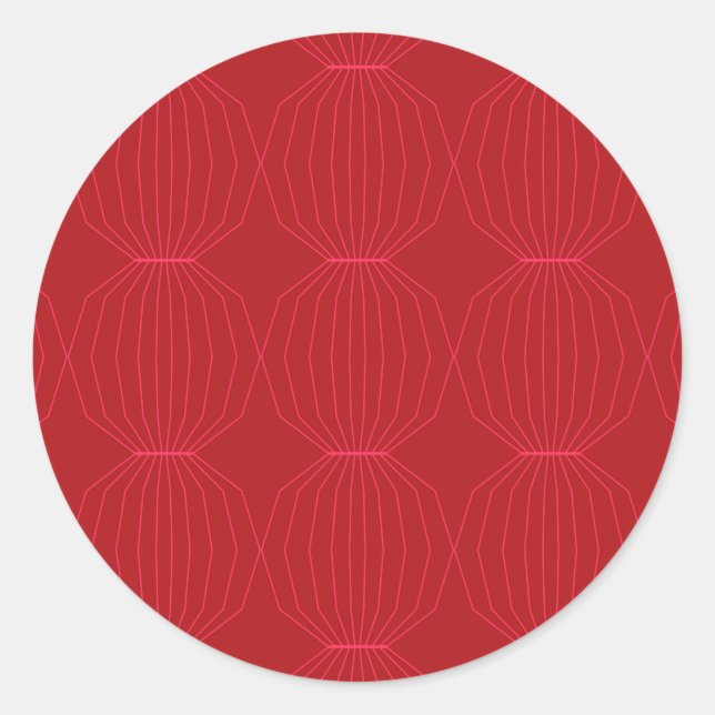 Sticker Rond Rouge, rose, cool, unique, tendance, art décoratif (Devant)