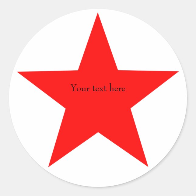 Sticker Rond Rouge Star Round personnalisé (Devant)