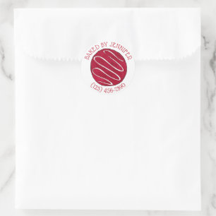 Sticker Rond Rouge Velours Cuisine Boulangerie Pâtisserie Chef