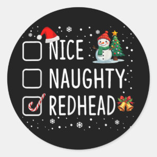 Sticker Rond Rouges coquins jolis pyjama de Noël drôle de Père