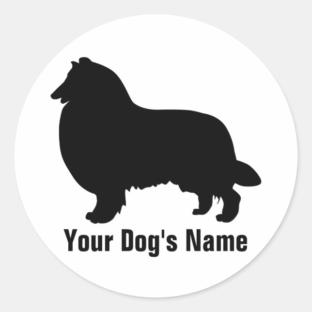 Sticker Rond Rough Collie フ ・ avis リ (Devant)