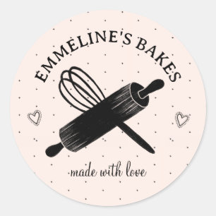 Sticker Rond Rouleau à pâtisserie Fouet Cook Illustrated Maison