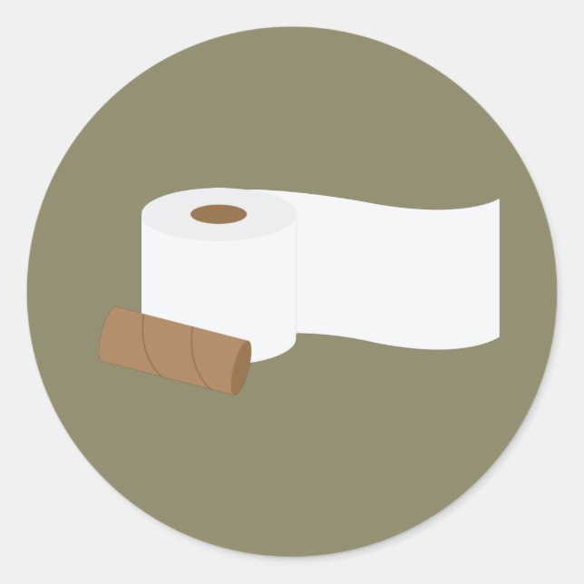 Sticker Rond Rouleau de papier toilette (Devant)