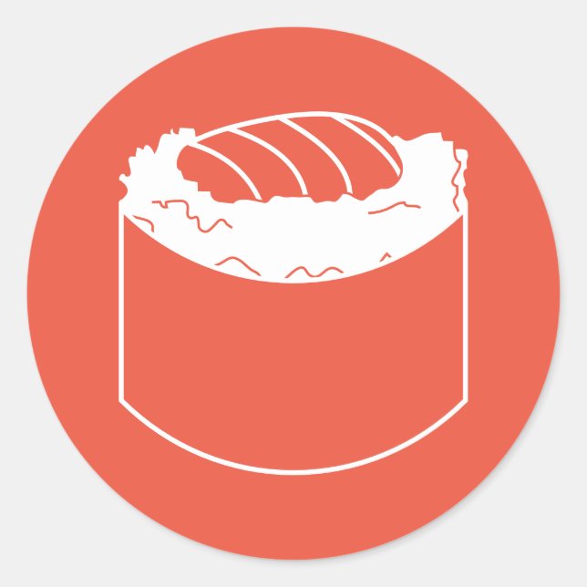 Sticker Rond rouleau de sushi (Devant)