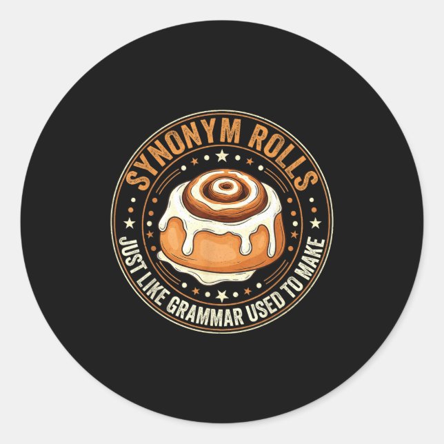 Sticker Rond Rouleaux de synonymes comme la grammaire utilisée  (Devant)