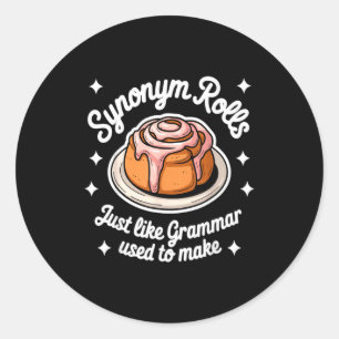 Sticker Rond Rouleaux de synonymes comme la grammaire utilisée