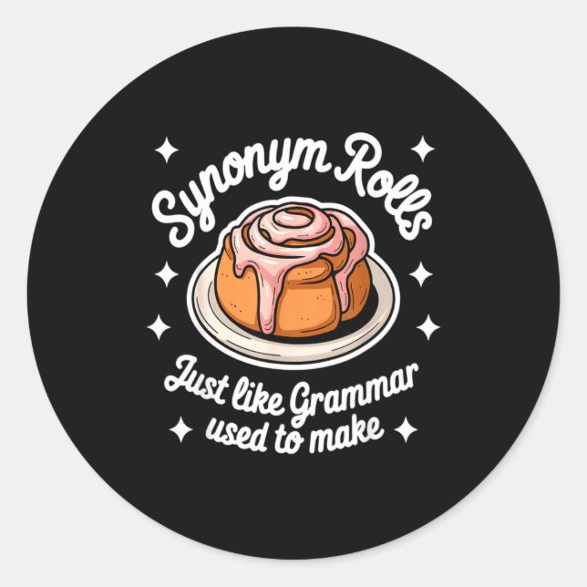 Sticker Rond Rouleaux de synonymes comme la grammaire utilisée  (Devant)